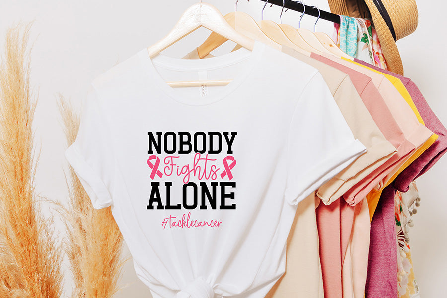 Nobody Fights Alone - Breast Cancer SVG