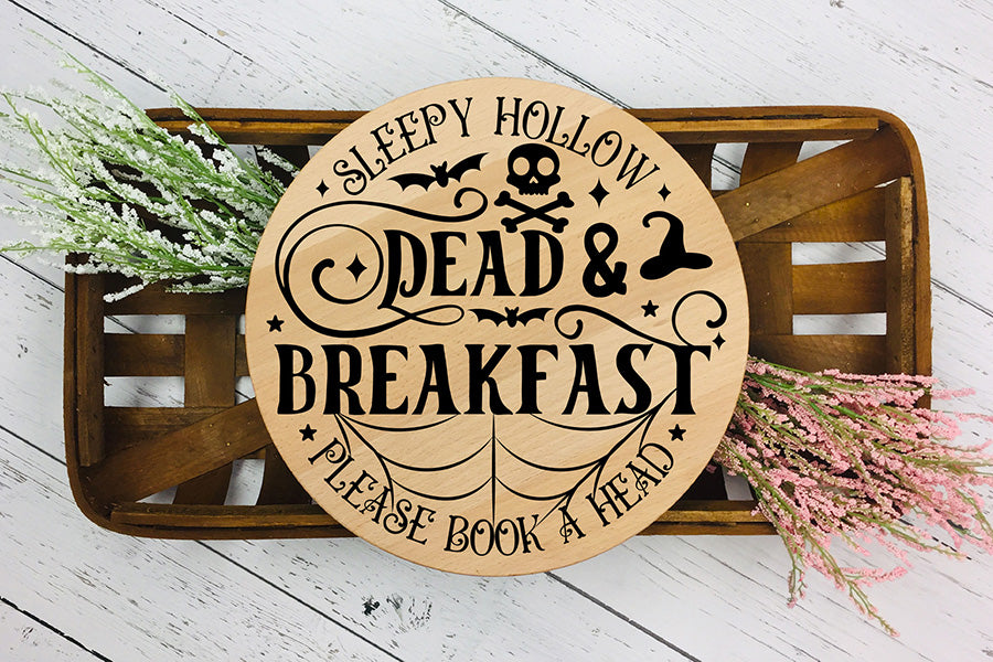 Halloween Round Sign SVG - Dead & Breakfast SVG