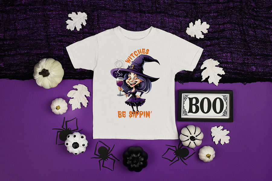Funny Halloween Quote Sublimation - Witches Be Sippin