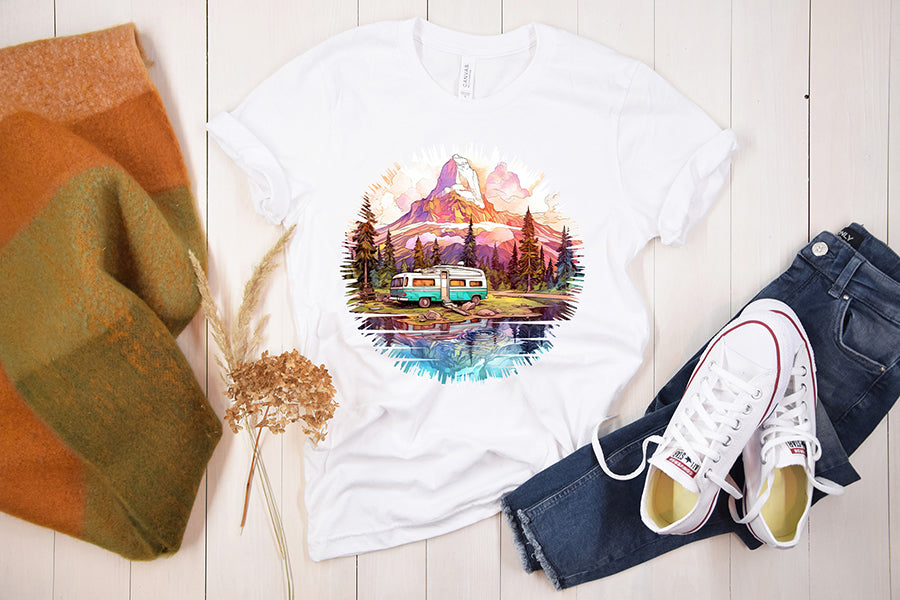Watercolor Camping Sublimation Clipart Bundle