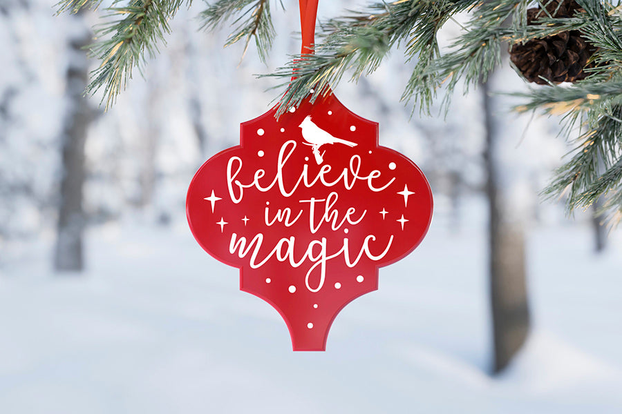 Christmas Cardinal Arabesque Ornament SVG Bundle