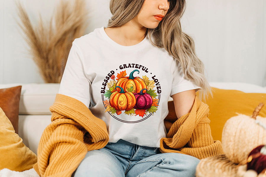 Blessed Grateful Loved | Thanksgiving Sublimation Design