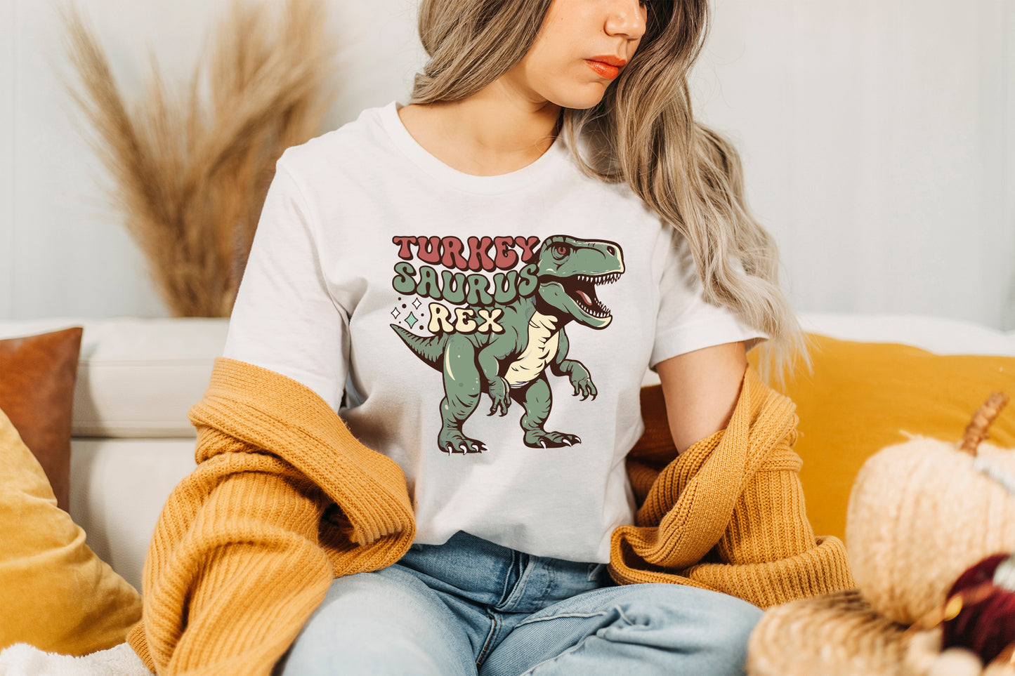 Turkey Saurus Rex PNG Retro Sublimation Design