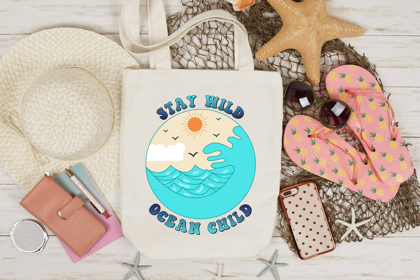 Retro Summer PNG, Stay Wild Ocean Child