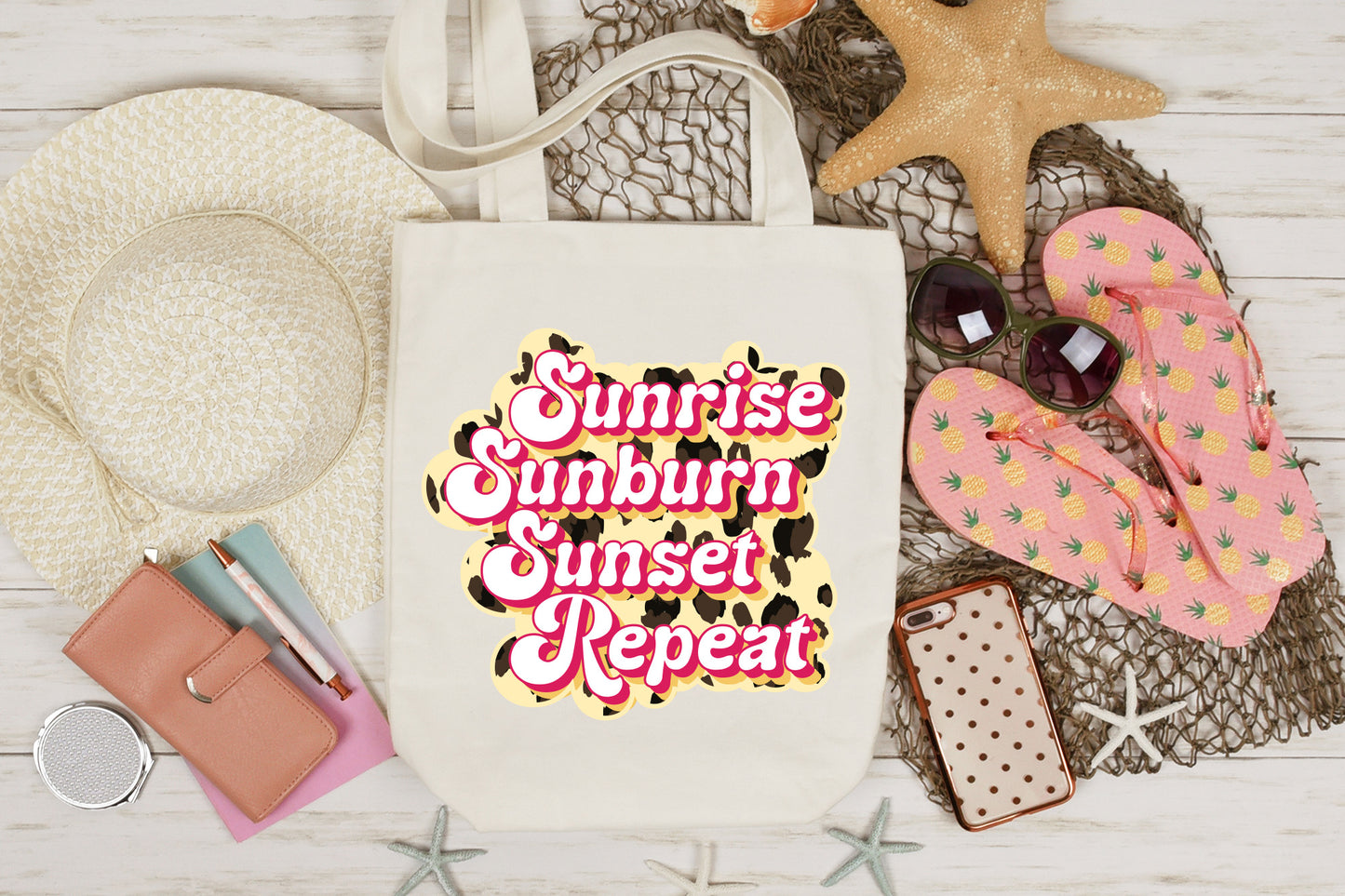 Retro Summer PNG - Sunrise Sunburn Sunset Repeat