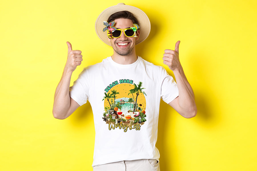 Beach More Worry Less PNG Sublimation Design