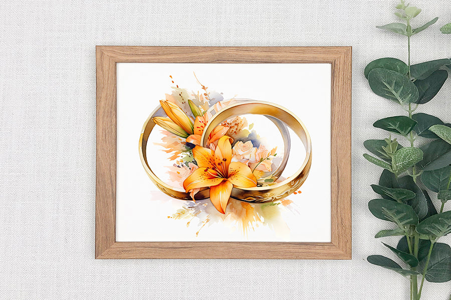 Wedding Watercolor Sublimation Clipart Bundle