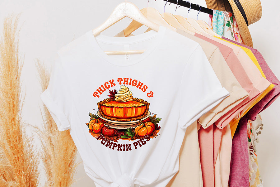 Thanksgiving Sublimation PNG - Thick Thighs & Pumpkin Pies