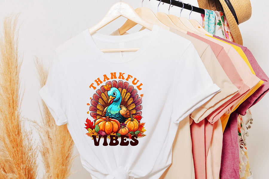 Thankful Vibes, Thanksgiving Sublimation Design