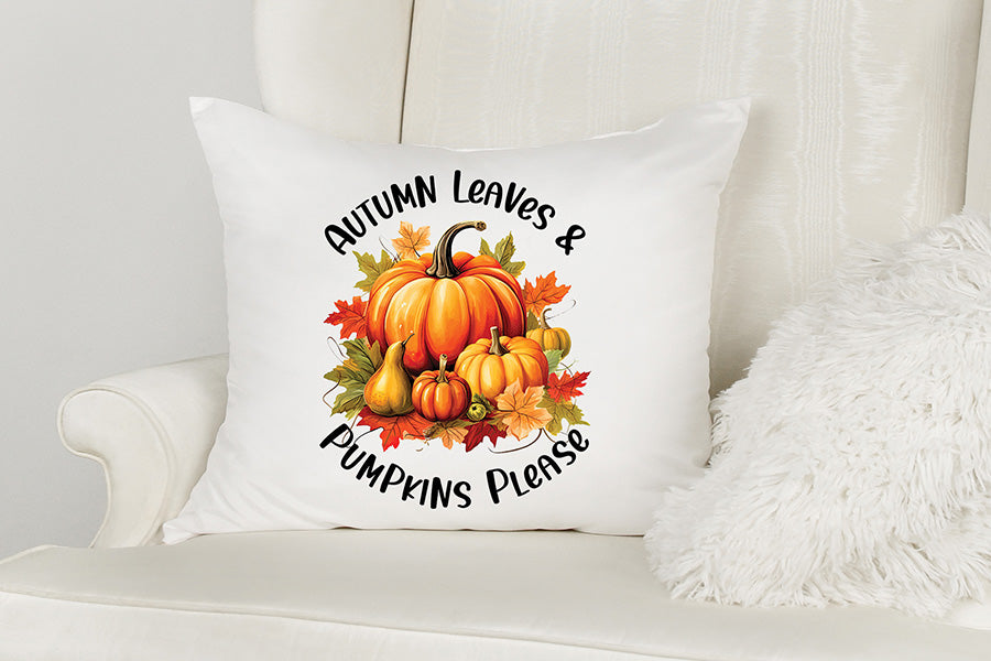 Fall PNG Sublimation, Autumn Leaves & Pumpkins Please