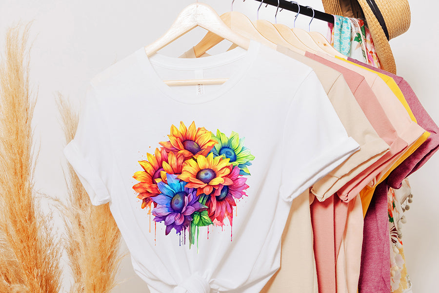 Watercolor Sunflower Sublimation Clipart Bundle
