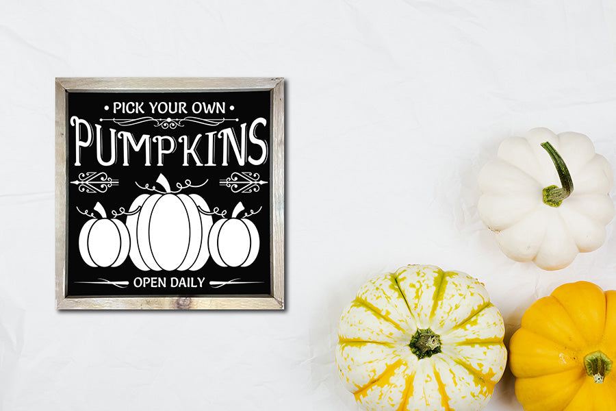 Vintage Fall Sign SVG - Pumpkins SVG