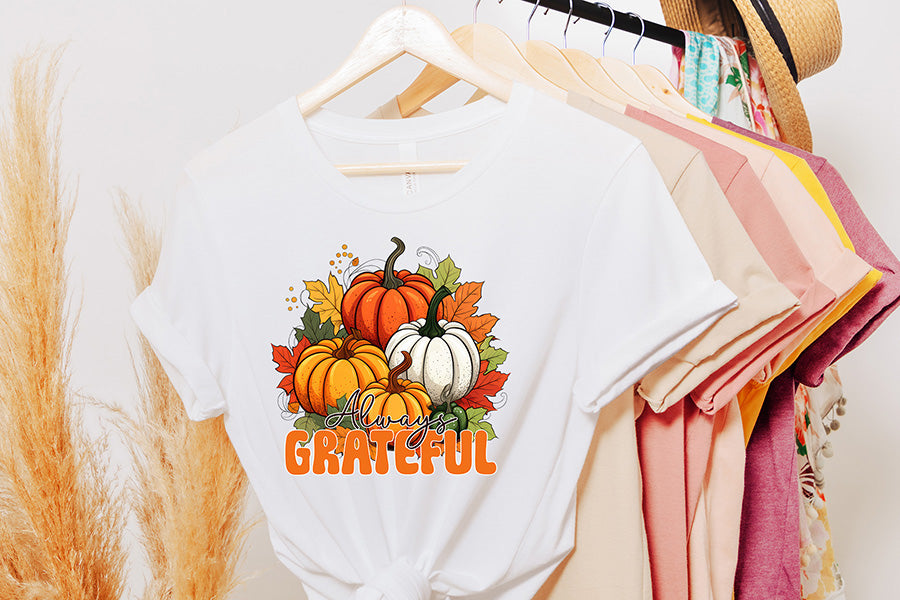 Thanksgiving Sublimation Design, Always Grateful