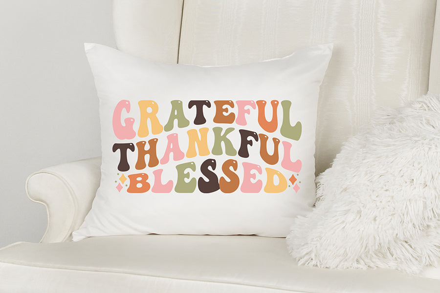 Grateful Thankful Blessed | Retro Thanksgiving SVG
