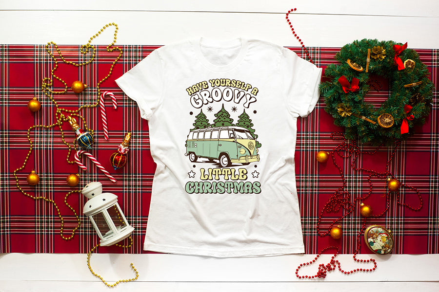 Groovy Christmas Sublimation Design PNG