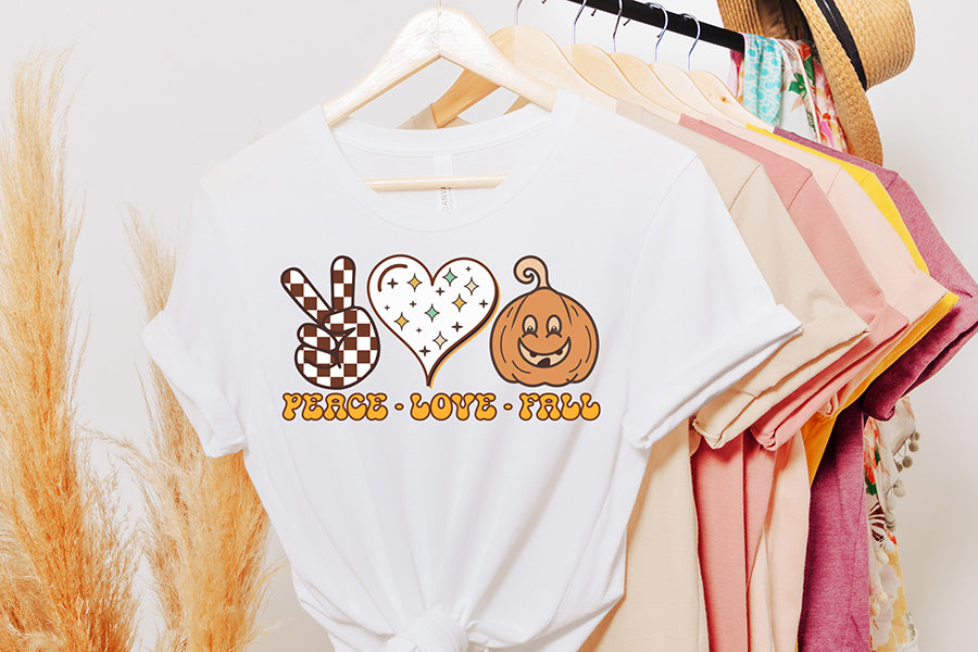 Peace Love Fall | Retro Fall Sublimation Design