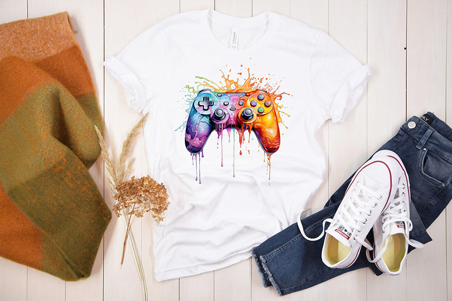 Melting Gaming Controller Watercolor Sublimation