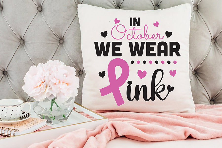 In October We Wear Pink - Breast Cancer SVG