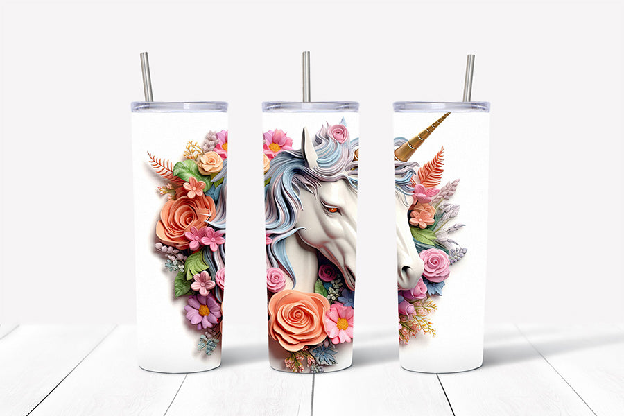 3D Unicorn Tumbler Wrap Sublimation Bundle