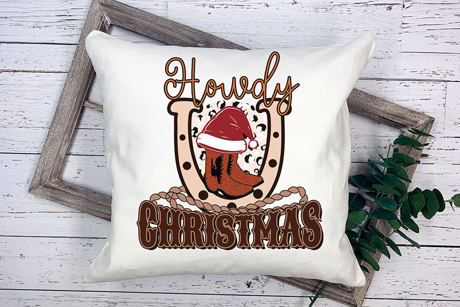 Western Christmas Sublimation - Howdy Christmas