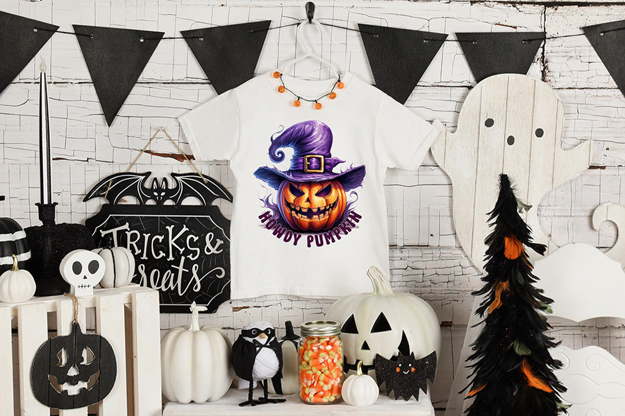 Halloween Sublimation Design, Howdy Pumpkin