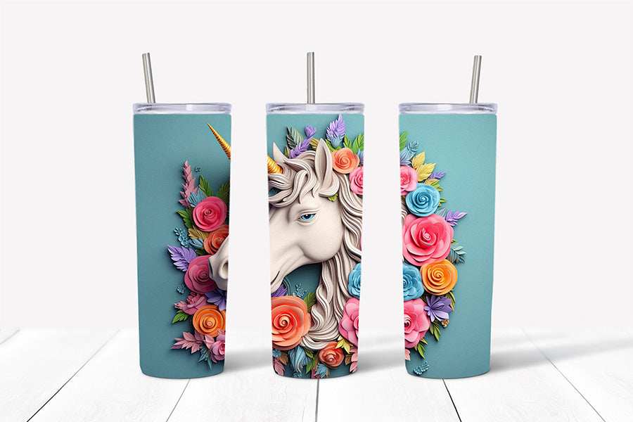 3D Unicorn Tumbler Wrap Sublimation Bundle