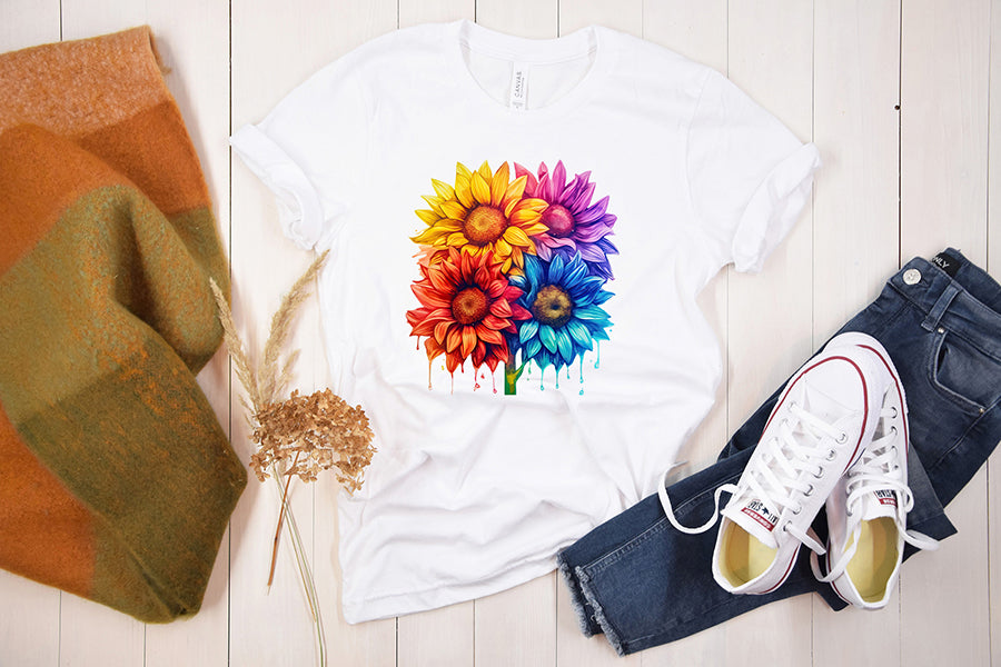 Watercolor Sunflower Sublimation Clipart Bundle