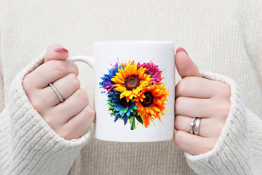 Watercolor Sunflower Sublimation Clipart Bundle
