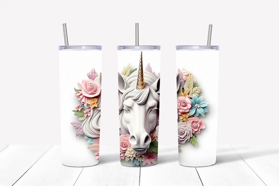 3D Unicorn Tumbler Wrap Sublimation Bundle