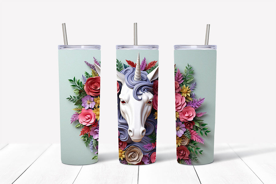 3D Unicorn Tumbler Wrap Sublimation Bundle