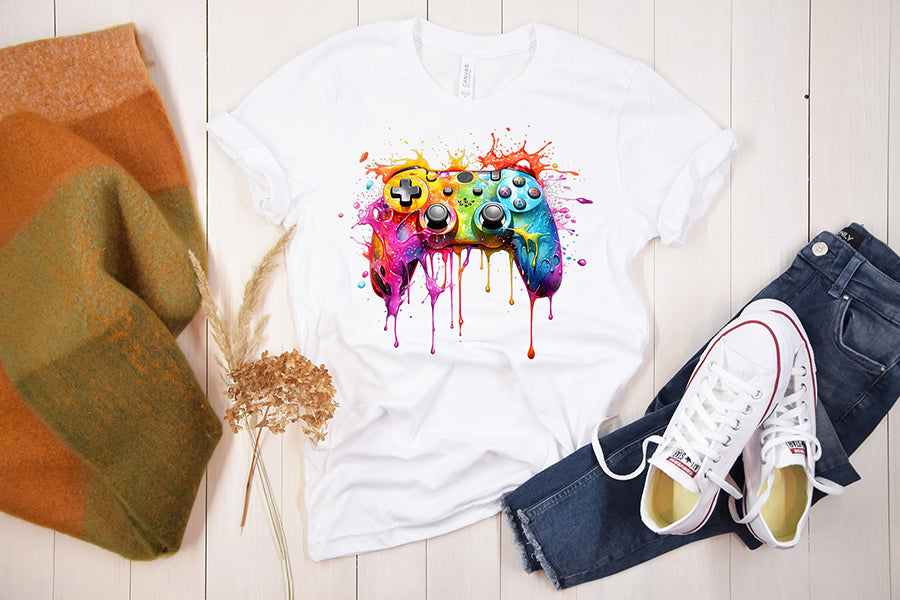 Melting Gaming Controller Watercolor Sublimation