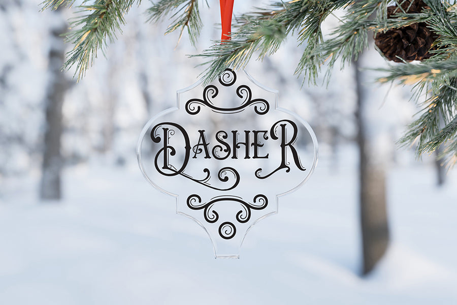 Reindeer Names Arabesque Ornament SVG Bundle