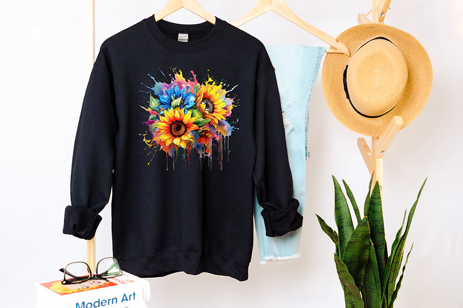 Watercolor Sunflower Sublimation Clipart Bundle