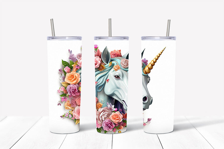 3D Unicorn Tumbler Wrap Sublimation Bundle