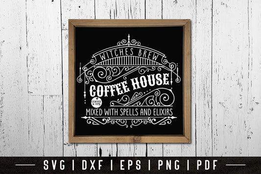 Coffee House, Halloween Kitchen Sign SVG