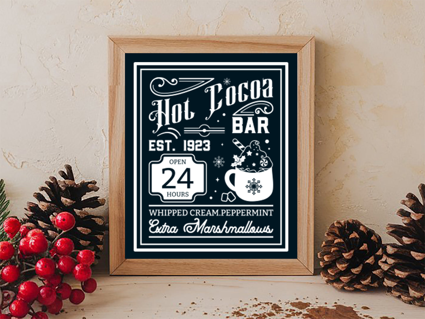 Printable Hot Cocoa Bar Sign SVG File