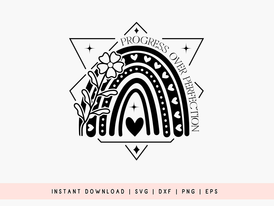 Progress over Perfect - Boho SVG