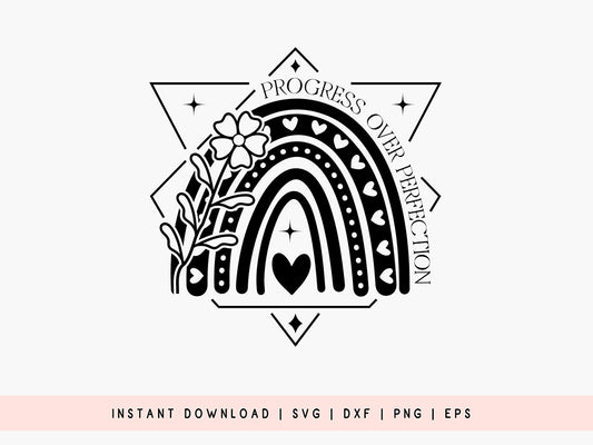 Progress over Perfect - Boho SVG