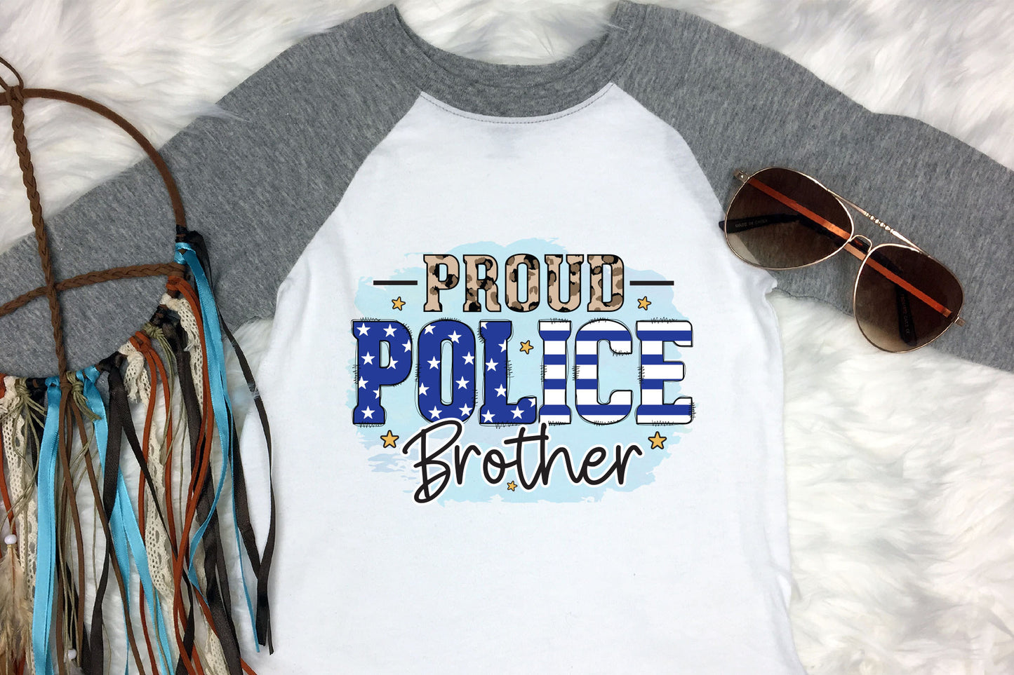 Proud Police Brother Sublimation Design