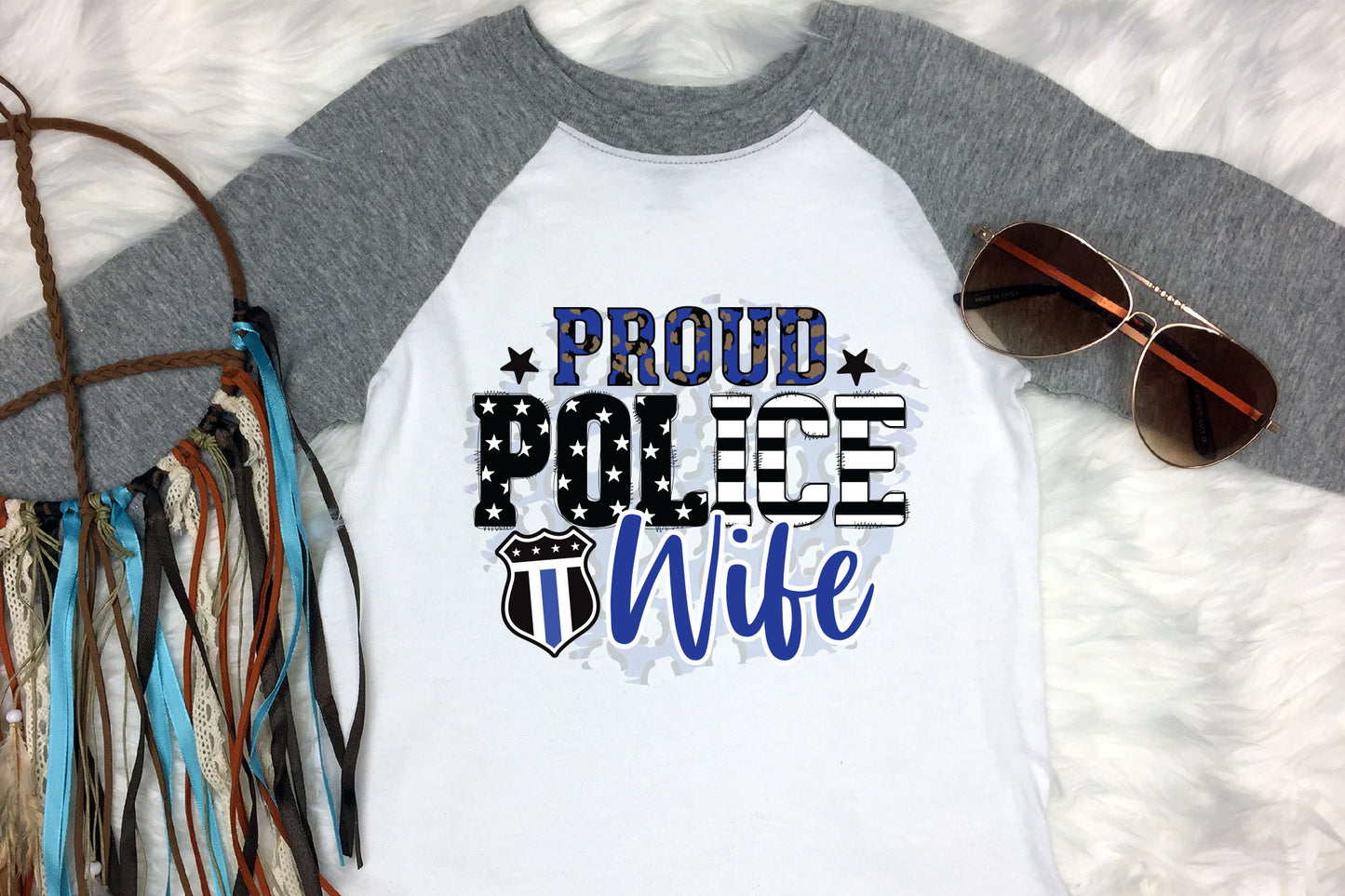 Proud Police Wife PNG Sublimation Design