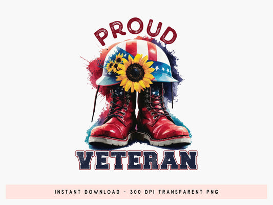 Proud Veteran - 4th of July PNG Sublimation