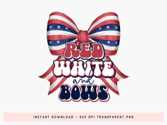 Red White and Bows, 4th of July Bow Sublimation