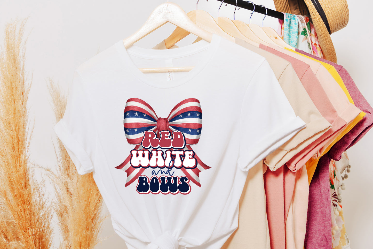Red White and Bows, 4th of July Bow Sublimation