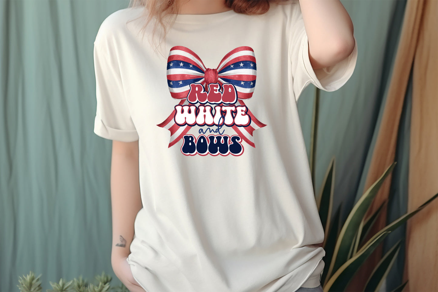 Red White and Bows, 4th of July Bow Sublimation