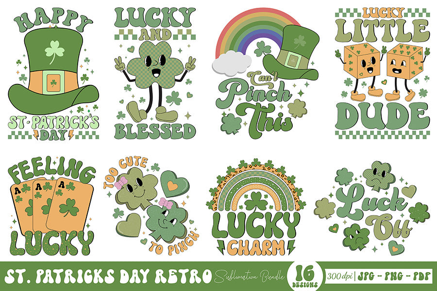 Retro St. Patricks Day Shirt - Sublimation Bundle
