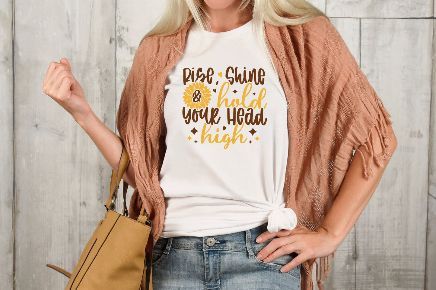 Rise Shine and Hold Your Head High, Sunflower Vector SVG