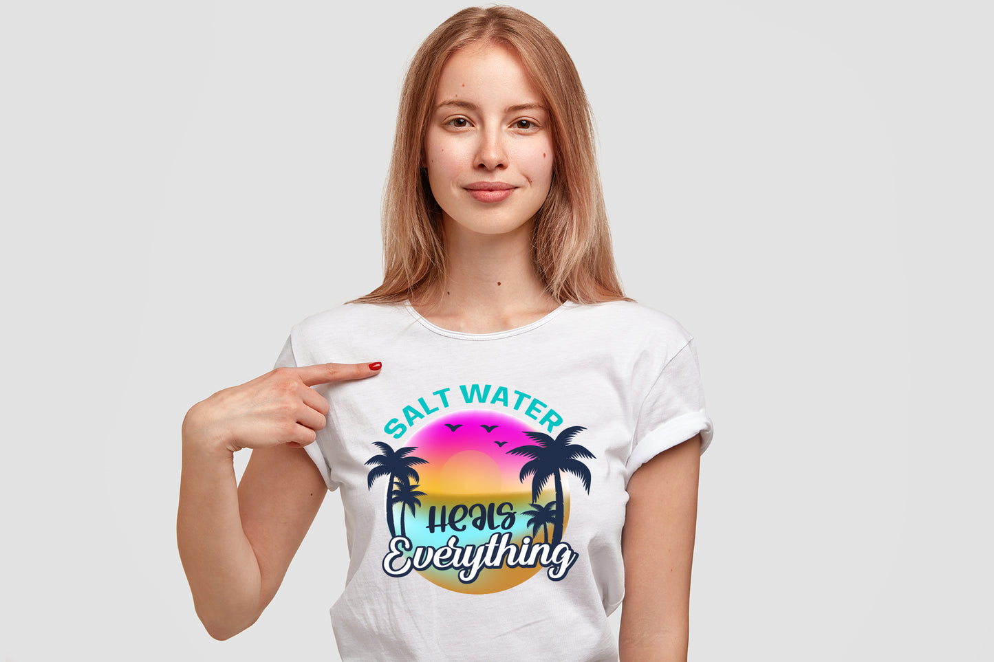 Salt Water Heals Everything, Summer Sublimation PNG
