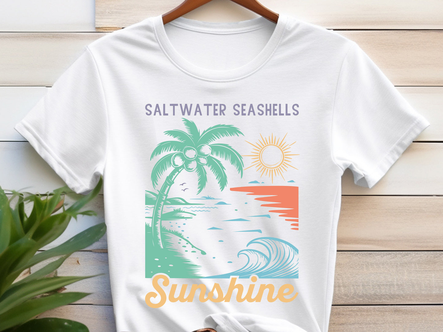 Saltwater Seashells Sunshine, Summer Saying SVG