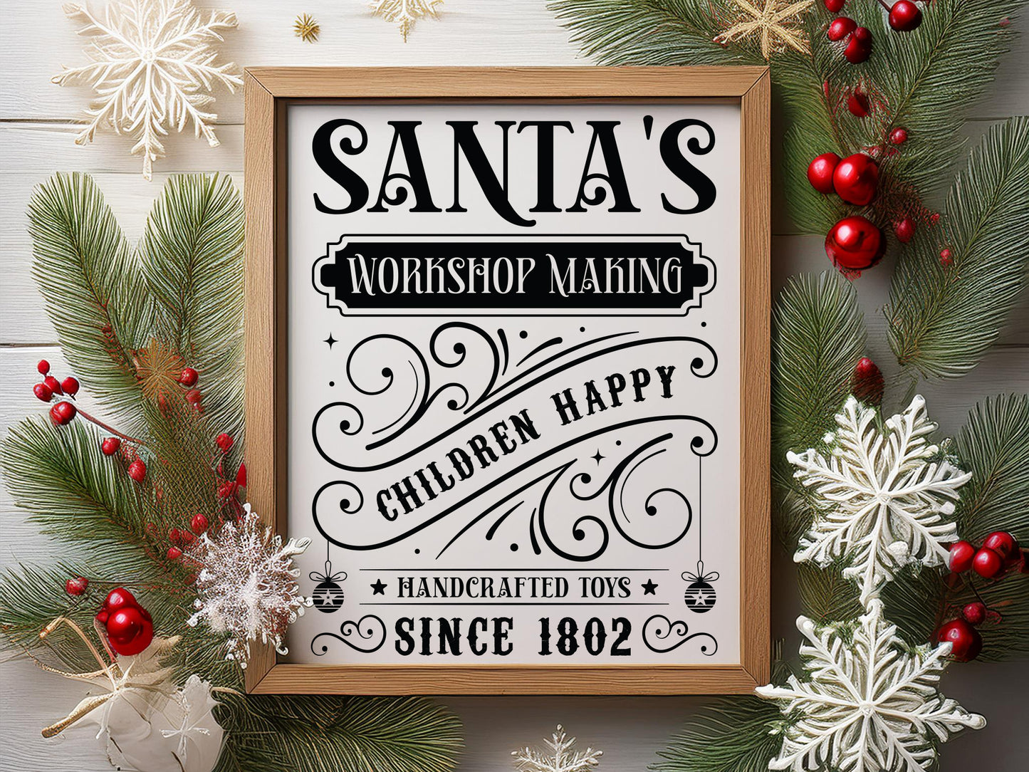 Santa's Workshop - Farmhouse Christmas Sign SVG