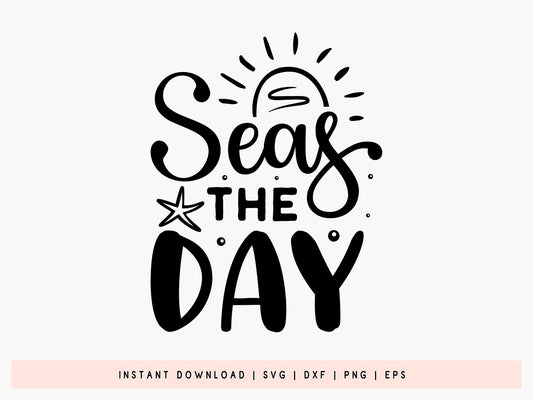 Seas the Day, Beach SVG Vector